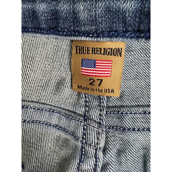 True Religion Womens Low-Rise Keira Denim Shorts Size 27 Distressed Frayed Hem N - Picture 10 of 16